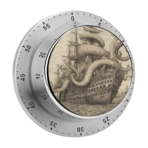 Mechanischer Küchentimer mit Segelpirat, Oktopus, manuelle 60-Minuten-Aufzieh-Timer, lauter Timer für Schwerhörigkeit, keine Batterien erforderlich, Countdown-Timer zum Kochen, Klassenzimmer Mechanischer Küchentimer mit Segelpirat, Oktopus, manuelle 60-Minuten-Aufzieh-Timer, lauter Timer für Schwerhörigkeit, keine Batterien erforderlich, Countdown-Timer zum Kochen, Klassenzimmer von FZMVSQH