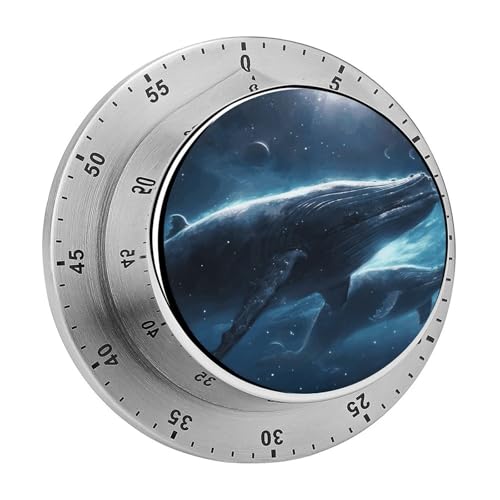 Mechanischer Küchentimer mit Walen auf Reisen im Weltraum, manuelle 60-Minuten-Aufzieh-Timer, lauter Timer für Schwerhörigkeit, keine Batterien erforderlich, Countdown-Timer zum Kochen, Klassenzimmer Mechanischer Küchentimer mit Walen auf Reisen im Weltraum, manuelle 60-Minuten-Aufzieh-Timer, lauter Timer für Schwerhörigkeit, keine Batterien erforderlich, Countdown-Timer zum Kochen, Klassenzimmer von FZMVSQH