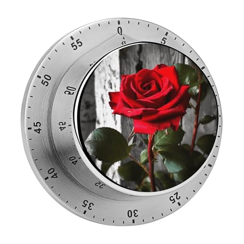 Mechanischer Küchentimer mit blühender roter Rose, manueller 60-Minuten-Aufzieh-Timer, lauter Timer für Schwerhörigkeit, keine Batterien erforderlich, Countdown-Timer zum Kochen, Klassenzimmer Mechanischer Küchentimer mit blühender roter Rose, manueller 60-Minuten-Aufzieh-Timer, lauter Timer für Schwerhörigkeit, keine Batterien erforderlich, Countdown-Timer zum Kochen, Klassenzimmer von FZMVSQH