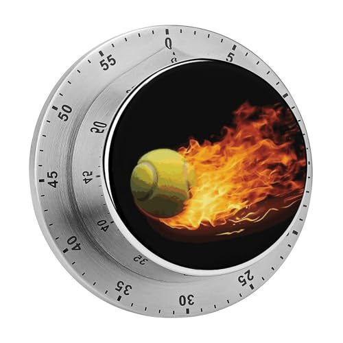 Mechanischer Küchentimer mit brennenden Tennisbildern, manueller 60-Minuten-Aufzieh-Timer, lauter Timer für Schwerhörigkeit, keine Batterien erforderlich, Countdown-Timer zum Kochen, Klassenzimmer Mechanischer Küchentimer mit brennenden Tennisbildern, manueller 60-Minuten-Aufzieh-Timer, lauter Timer für Schwerhörigkeit, keine Batterien erforderlich, Countdown-Timer zum Kochen, Klassenzimmer von FZMVSQH