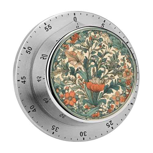 Mechanischer Küchentimer mit grünem Blumenmuster, manuelle 60-Minuten-Aufzieh-Timer, lauter Timer für Schwerhörigkeit, keine Batterien erforderlich, Countdown-Timer zum Kochen, Klassenzimmer Mechanischer Küchentimer mit grünem Blumenmuster, manuelle 60-Minuten-Aufzieh-Timer, lauter Timer für Schwerhörigkeit, keine Batterien erforderlich, Countdown-Timer zum Kochen, Klassenzimmer von FZMVSQH