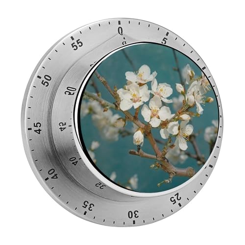Mechanischer Küchentimer mit hellweißen Blumen, 60 Minuten Aufzieh-Timer, lauter Timer für Schwerhörigkeit, keine Batterien erforderlich, Countdown-Timer zum Kochen, Klassenzimmer, Fitnessstudio Mechanischer Küchentimer mit hellweißen Blumen, 60 Minuten Aufzieh-Timer, lauter Timer für Schwerhörigkeit, keine Batterien erforderlich, Countdown-Timer zum Kochen, Klassenzimmer, Fitnessstudio von FZMVSQH