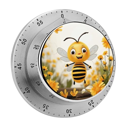 Mechanischer Küchentimer mit niedlichen Bienen, Gänseblümchen, manuelle 60-Minuten-Aufzieh-Timer, lauter Timer für Schwerhörigkeit, keine Batterien erforderlich, Countdown-Timer zum Kochen Mechanischer Küchentimer mit niedlichen Bienen, Gänseblümchen, manuelle 60-Minuten-Aufzieh-Timer, lauter Timer für Schwerhörigkeit, keine Batterien erforderlich, Countdown-Timer zum Kochen von FZMVSQH
