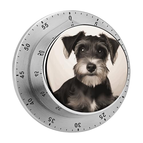 Niedlicher Schnauzer Mechanischer Küchentimer, manuell, 60 Minuten Aufzieh-Timer, lauter Timer für Schwerhörigkeit, keine Batterien erforderlich, Countdown-Timer zum Kochen, Klassenzimmer Niedlicher Schnauzer Mechanischer Küchentimer, manuell, 60 Minuten Aufzieh-Timer, lauter Timer für Schwerhörigkeit, keine Batterien erforderlich, Countdown-Timer zum Kochen, Klassenzimmer von FZMVSQH