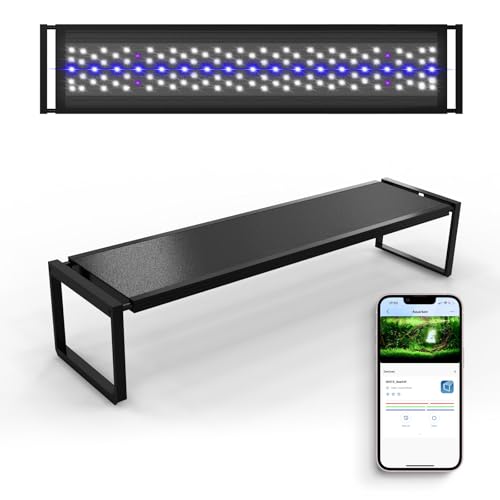 FZONE Led Aquarium Beleuchtung Mit APP-Steuerung, Vollspektrum Für Bepflanzte Aquarien Von 31-43‘’, Timer Für Sonnenaufgang/Sonnenuntergang, 60W von FZONE