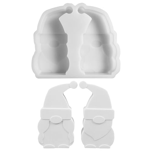2 Stück Silikonformen Gießformen Weihnachten Kerzenformen zum Gießen, 3D Wichtel Silikonform Weihnachten Weihnachtsmann Gips Zum Gießen Gießformen Silikon Gießform Wichtel Giessformen Silikon (A) von FZQBEY