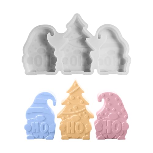 3 Stück Silikonformen Gießformen Weihnachten Kerzenformen zum Gießen, 3D Wichtel Silikonform Weihnachten Weihnachtsmann Gips Zum Gießen Gießformen Silikon Gießform Wichtel Giessformen Silikon von FZQBEY