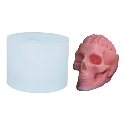 3D Silikonformen Gießformen Totenkopf Kerzenformen zum Gießen Halloween Deko Schädel Kerzen Silikonform Kerzenform Silikon Gießform Totenkopf Gießformen Silikon Kerzen Formen Silikon DIY Handwerk (A) von FZQBEY