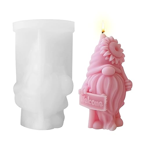 3D Silikonform Wichtel Weihnachten Zwerg Kerze Formen Silikon Silikonformen Gießformen Für DIY Kerzen Gießform Formen Seifenform Fondant Formen Schokoladenform von FZQBEY