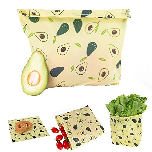 Brot Bienenwachs Aufbewahrungsbeutel Gemüse und Obst Frischhaltebeutel Wiederverwendbar Waschbare Beeswax Wrap Alternative Frischhaltefolie Biologisch abbaubares Wachstuch Brotsack von FZQBEY