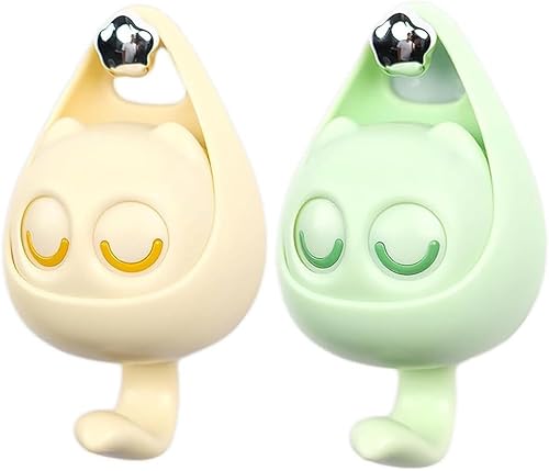 FZQBEY 2 Stück Tier Wandhaken Selbstklebend, Katze Wasserfest Handtuchhaken, Kreativer Selbstklebender Kleiderhaken, Wasserdichter Haken für Robe, Mantel, Schlüssel, Hüte, Handtuch (2 Stück) von FZQBEY