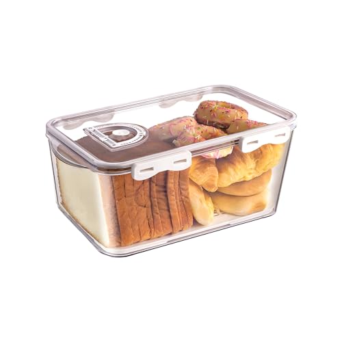 FZQBEY Brotkasten für Küchenarbeitsplatte, Zeiterfassung Brotaufbewahrung mit Deckel, Brotkorb Modern, Luftdichter Brotbox, Brot Aufbewahrungsbox für Hausgemachtes Brot, Brötchen, Bagel, Laib (Klein) von FZQBEY