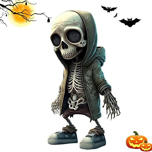 FZQBEY Coole Skelett Figuren, Skelett Figuren Deko, Harz Kunsthandwerk niedliche Statue Skelett Denkmal, Sammelbare Gothic Totenkopf Skulptur, Halloween Dekoration für Zuhause, Büro, Schreibtisch (C) von FZQBEY