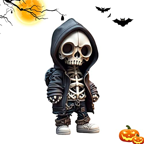 FZQBEY Coole Skelett Figuren, Skelett Figuren Deko, Harz Kunsthandwerk niedliche Statue Skelett Denkmal, Sammelbare Gothic Totenkopf Skulptur, Halloween Dekoration für Zuhause, Büro, Schreibtisch (A) von FZQBEY