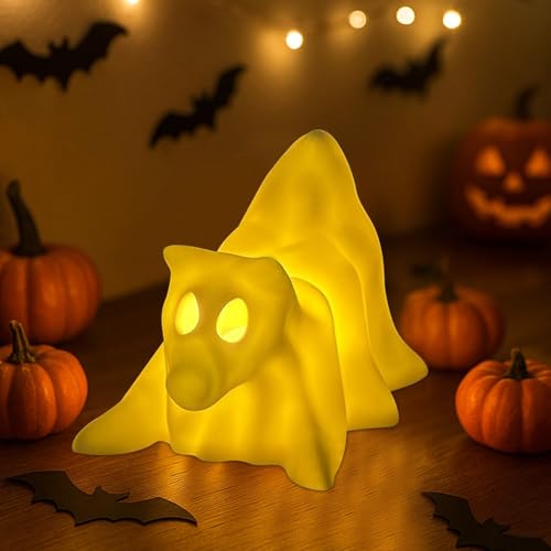 Halloween Deko Geist Hund Nachtlicht, Halloween Deko Geister Figuren mit LED Kerzen Katze Dinosaurier Geister Nachtlicht Harz Leuchtende Geisterfigur Statue Gespenst Skulptur Ghost Tier für Tisch (C) Halloween Deko Geist Hund Nachtlicht, Halloween Deko Geister Figuren mit LED Kerzen Katze Dinosaurier Geister Nachtlicht Harz Leuchtende Geisterfigur Statue Gespenst Skulptur Ghost Tier für Tisch (C) von FZQBEY