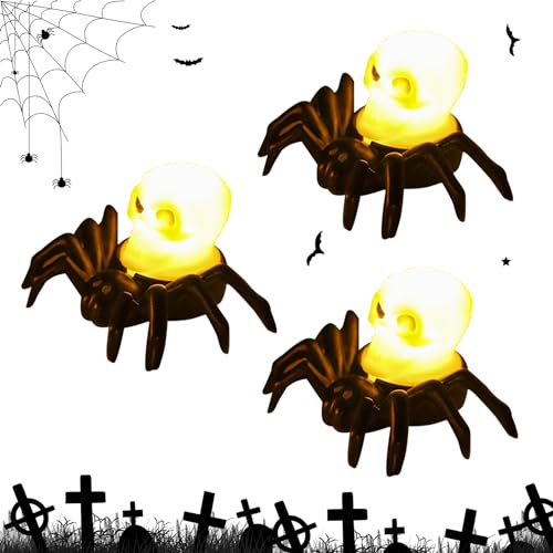 Halloween Spinnen LED Teelichter, 3 Stück Horror Halloween Deko Spinnen LED Kerzen, Flammenlose Flackern Kerze Spinnen Lichter Batteriebetriebene Teelicht für Halloween Dekoration Party Tischdeko (B) Halloween Spinnen LED Teelichter, 3 Stück Horror Halloween Deko Spinnen LED Kerzen, Flammenlose Flackern Kerze Spinnen Lichter Batteriebetriebene Teelicht für Halloween Dekoration Party Tischdeko (B) von FZQBEY