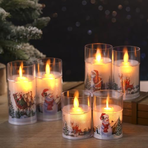 LED Kerze Weihnachten, Weihnachten Elektronische Kerze Batteriebetriebene Realistische Flammenlose Kerzen Weihnachtsdeko LED Teelichter Kerzen für Weihnachten Tischdeko Wohnzimmer Dekoration (6 Stück) LED Kerze Weihnachten, Weihnachten Elektronische Kerze Batteriebetriebene Realistische Flammenlose Kerzen Weihnachtsdeko LED Teelichter Kerzen für Weihnachten Tischdeko Wohnzimmer Dekoration (6 Stück) von FZQBEY