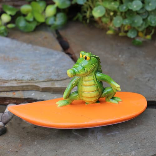 Miniteich Deko Garten Frosch Figuren Schwimmfrosch,Teichdeko Schwimmende Frosch Deko Statue Gartendeko für Draußen Wetterfest,Gartenfiguren Frösche Tiere Dekofiguren,Gartenfigur Harz Statue (M) von FZQBEY