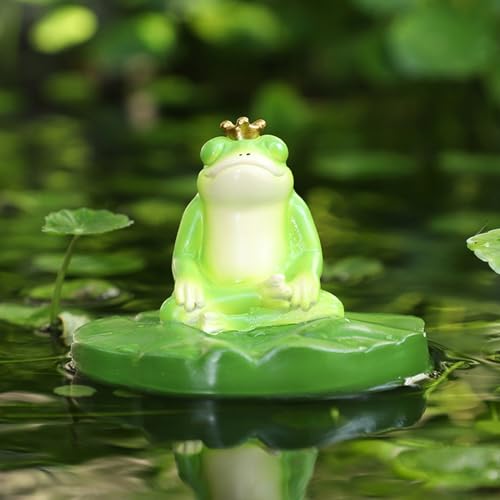 Miniteich Deko Garten Frosch Figuren Schwimmfrosch,Teichdeko Schwimmende Frosch Deko Statue Gartendeko für Draußen Wetterfest,Gartenfiguren Frösche Tiere Dekofiguren,Gartenfigur Harz Statue (T) von FZQBEY