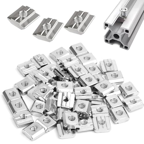 Nutensteine M8 Typ B Nutensteine mit Zentrierung Kugel Nut 8 Nutsteine Set Kohlenstoffstahl T- Nut Schiene Nutenstein M8 Gleitmuttern Schwer für 30-Serie Aluminiumprofil Extrusionsschlitz (M8-60PCS) von FZQBEY