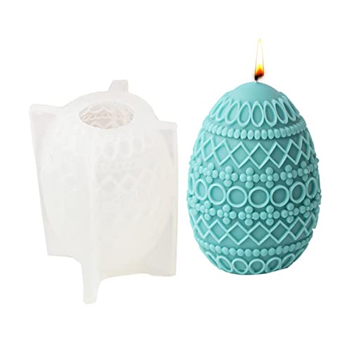 Ostern Silikonform 3D Ostereier Silikonform, Ostern Kerzenformen Seifenform Ei Silikon Backform Blume Ostereiform für DIY Tortendeko, Schokolade, Seife, Sojawachs Kerzen, Ostergeschenke (G) von FZQBEY