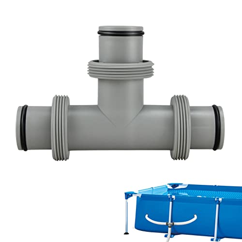 Pool zubehör, T-Stück Verlängerung für Schlauchverbinder 38mm auf 32mm, T Joint/Gerade durch, Schlauchverbinder, Poolschlauch Adapter für Intex Bestway, Pool Anschlussset für Poolschläuche (01) von FZQBEY