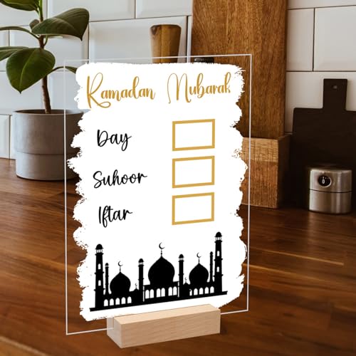 Ramadan Deko, Ramadan Kalender Aus Acrylic, Eid Mubarak Kalender Ramadan Dekoration, Ramadan Kalender Kinder Eid Mubarak Dekoration, Ramadan Dekorationen Countdown-Kalender Ornament für Zuhause (D) von FZQBEY