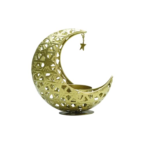 Ramadan Deko Teelichthalter Moon Kerzenständer Metall Gold Orientalische Vintage Teelichthalter Tischdeko Wohnzimmer Deko Modern Kerzen Deko Kerzenhalter Valentinstag Ramadan Dekoration Geschenke (C) von FZQBEY