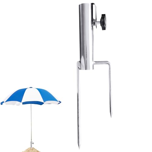 Schirmständer Erdspieß,Sonnenschirmständer mit Rasendorn,Sonnenschirm Erdspiess Metall,Schirmständer Strand,Sonnenschirmstander strand,Abnehmbarer Sonnenschirmhalter Strand,für Angeln,Garten (3.6cm) von FZQBEY