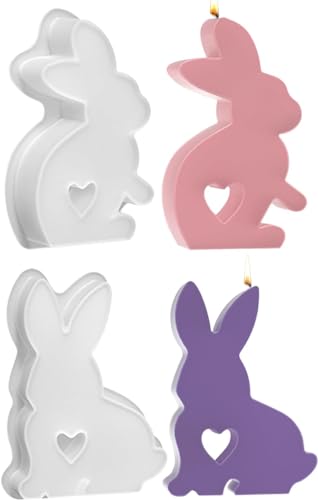 Silikonform Ostern, Ostern Kaninchen Silikonformen Gießformen, Ostern Kaninchen Kerzen Gießformen, 3D Kaninchen Gießform Ostern, Hasenform für Ostern, Osterhase Silikonform for Gips, Kerzen (AD) von FZQBEY