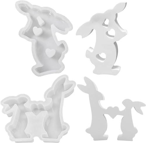 Silikonform Ostern, 2PCS Ostern Kaninchen Silikonformen Gießformen Kerzen Silikonform Hase Gießform Ostern Silikonformen Gießformen Silikon Giessform Silikon Osterhase Backform für Osterdeko von FZQBEY