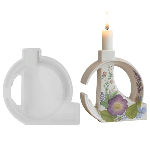 Silikonformen Gießformen, Vasenform Silikonform Kerzenhalter Gießformen Silikon Vase Gipsformen Zum Gießen Giessformen Silikon Vasenförmige Beton Gießform Kerzenhalter für Kerzen, Gips (A) von FZQBEY