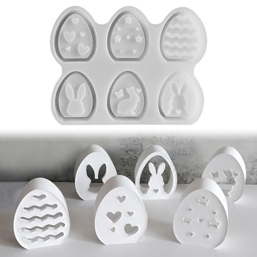 FZQBEY Silikonformen Ostern, 6 Stück Silikonform Hase Ostereier Gipsformen zum Gießen, Flexible Silikon FZQBEY Silikonformen Ostern, 6 Stück Silikonform Hase Ostereier Gipsformen zum Gießen, Flexible Silikon von FZQBEY
