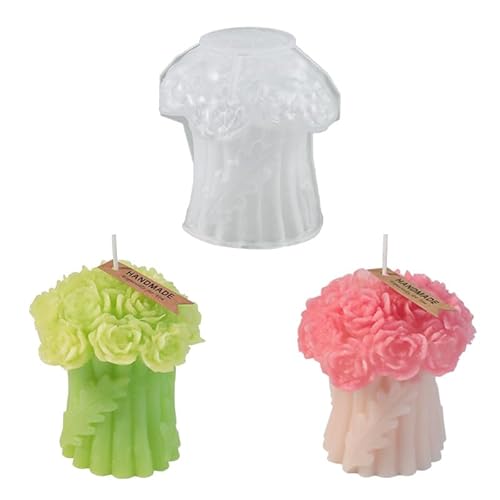 Silikonformen Gießformen Rose Blume Kerzenformen zum Gießen, Blume Silikonform Rose Kerzen Formen, 3D Rose Kerzen Selber Machen Gießformen Silikon Giessformen Silikon Gießform Rose Kerzenform (B) von FZQBEY