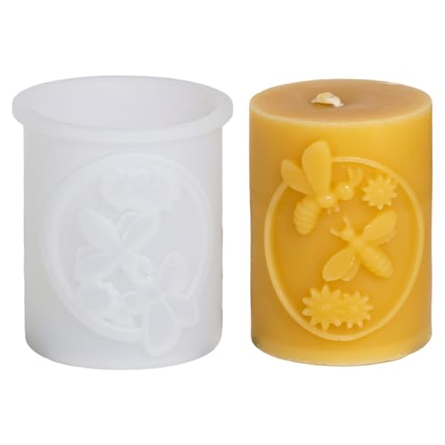 Silikonformen Gießformen Weihnachten, Silikonform Weihnachten Bienen Zylinder Kerzenformen zum Gießen Zylinder Gips Zum Gießen Gießformen Silikon Giessformen Silikon Gießform Weihnachten (B) von FZQBEY