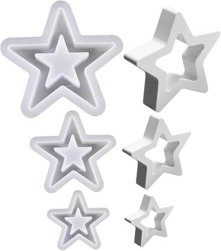 Silikonformen Gießformen Weihnachten Kerzenformen zum Gießen, 3 Stück Silikonform Weihnachten Stern Gips Zum Gießen Gießformen Silikon Gießform Stern Giessformen Silikon Gießform Weihnachten von FZQBEY