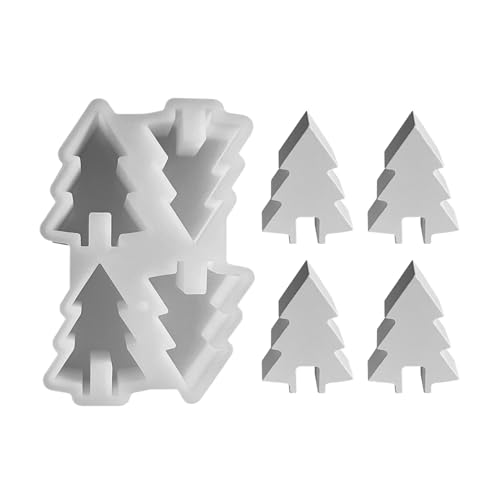 Silikonformen Gießformen Weihnachten Kerzenformen zum Gießen, 4 Stück Mini Silikonform Weihnachten Weihnachtsbaum Gips Zum Gießen Gießformen Silikon Gießform Weihnachten Baum Giessformen Silikon (A) von FZQBEY