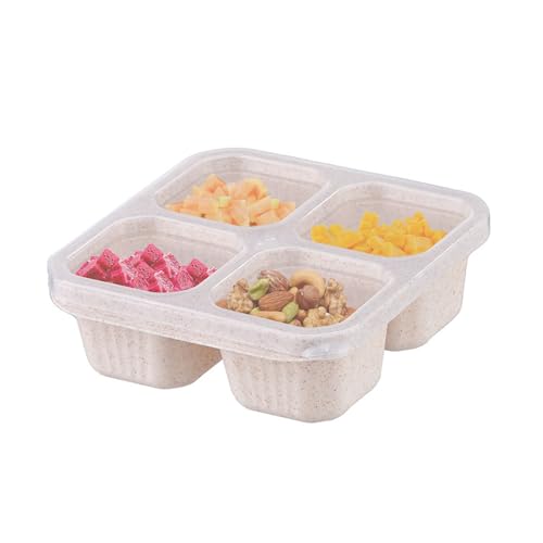 Snack Behälter, 4 Fächer Bento Snack Box, Snackbox mit Fächern, Wiederverwendbare Mahlzeiten Vorbereitung, Lunchbehälter für Kinder und Erwachsene,Unterteilte Lebensmittelaufbewahrungsbehälter (Beige) Snack Behälter, 4 Fächer Bento Snack Box, Snackbox mit Fächern, Wiederverwendbare Mahlzeiten Vorbereitung, Lunchbehälter für Kinder und Erwachsene,Unterteilte Lebensmittelaufbewahrungsbehälter (Beige) von FZQBEY