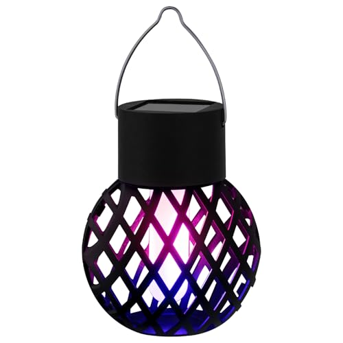 Solarlampen für Außen Hängend, Solarleuchten Hängend mit LED Birne, Flackernder Flamme Solarlaterne für Außen, IP67 Wasserdichte Solarleuchten für Außen Garten Deko Balkon Terrasse Weg Hof (B) von FZQBEY