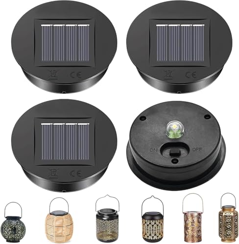 Solarleuchten Ersatzteile, 4 Stück Solar Ersatzdeckel 8cm, Solarleuchten Ersatz Top mit Heller LED, 7 Lumen Warmweiß Licht LED Solarmodule Ersatz für Solar Gartenleuchten, Solarlaterne (A*4 Stück) Solarleuchten Ersatzteile, 4 Stück Solar Ersatzdeckel 8cm, Solarleuchten Ersatz Top mit Heller LED, 7 Lumen Warmweiß Licht LED Solarmodule Ersatz für Solar Gartenleuchten, Solarlaterne (A*4 Stück) von FZQBEY