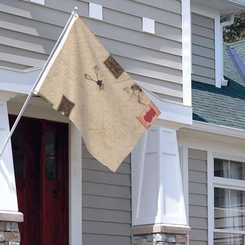 Flagge für den Außenbereich, 1,2 x 1,8 m, strapazierfähig, für drinnen und draußen, Allwetter-Gartenflagge, altmodische Post, Willkommensflagge, doppelseitige Hausflagge mit Messingösen, Banner für Flagge für den Außenbereich, 1,2 x 1,8 m, strapazierfähig, für drinnen und draußen, Allwetter-Gartenflagge, altmodische Post, Willkommensflagge, doppelseitige Hausflagge mit Messingösen, Banner für von FZQVSLCM
