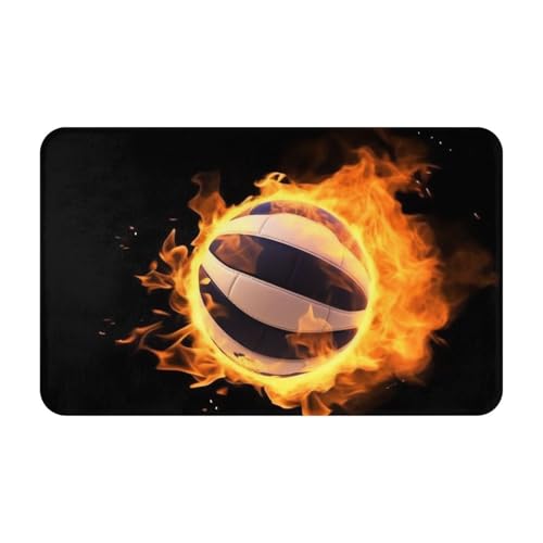 Fußmatte für den Eingangsbereich, für den Eingangsbereich, Volleyballbilder, Fußmatte für drinnen und draußen, rutschfeste Teppiche, Flanell-Fußmatten, Badematte, niedriges Profil, 50,8 x 80 cm Fußmatte für den Eingangsbereich, für den Eingangsbereich, Volleyballbilder, Fußmatte für drinnen und draußen, rutschfeste Teppiche, Flanell-Fußmatten, Badematte, niedriges Profil, 50,8 x 80 cm von FZQVSLCM