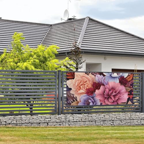 Willkommens-Party-Banner, Party-Fotografie-Hintergründe, Foto-Hintergrund, violette und karminrote Blumen, Türschild, hängende Banner, Flagge, Wandbehang, Dekoration, Willkommensveranda, Schild Willkommens-Party-Banner, Party-Fotografie-Hintergründe, Foto-Hintergrund, violette und karminrote Blumen, Türschild, hängende Banner, Flagge, Wandbehang, Dekoration, Willkommensveranda, Schild von FZQVSLCM