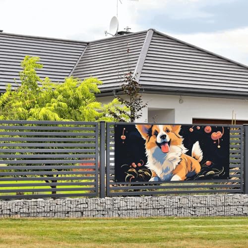 Willkommens-Party-Banner Party Fotografie Hintergründe Foto Hintergrund Corgi Hund auf dunklem Hintergrund Türschild Hängendes Banner Flagge Wandbehang Dekor Willkommen Veranda Schild Party Dekoration Willkommens-Party-Banner Party Fotografie Hintergründe Foto Hintergrund Corgi Hund auf dunklem Hintergrund Türschild Hängendes Banner Flagge Wandbehang Dekor Willkommen Veranda Schild Party Dekoration von FZQVSLCM