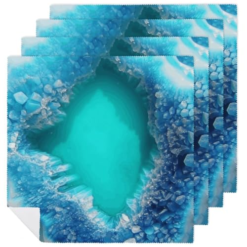 Stoffservietten, 4 Stück, 47 x 47 cm, bedruckt, waschbar, Polyester-Servietten, helles Aquablau, Türkis, für Weihnachten, Thanksgiving, Hochzeiten Stoffservietten, 4 Stück, 47 x 47 cm, bedruckt, waschbar, Polyester-Servietten, helles Aquablau, Türkis, für Weihnachten, Thanksgiving, Hochzeiten von FZQVSWTX