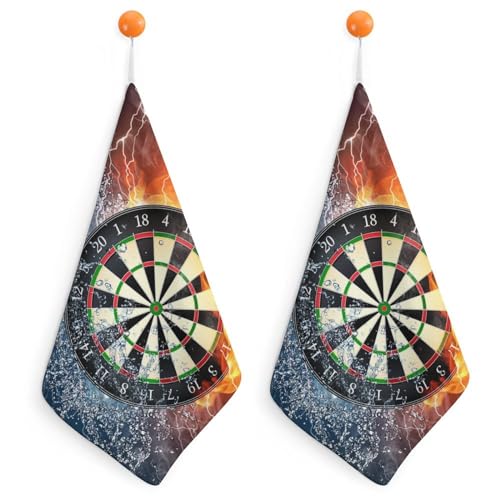 FZRTGOP Darts Feuer Handtücher Weich Sehr Saugfähig Badetücher 2Er Pack Handtuch Für Badezimmer Küche 30cm von FZRTGOP
