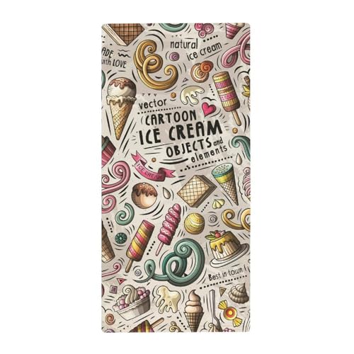 FZRTGOP Eiscreme-Torte Handtücher Weich Saugfähig Handtuch Waschlappen Gästetücher Für Badezimmer Küche 73x35cm von FZRTGOP