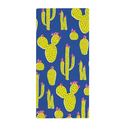 FZRTGOP Kaktus Blau Handtücher Washclappen Handtuch Maschinenwaschbar Gästehandtücher Küchentücher 73x35cm von FZRTGOP