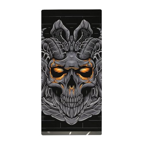 FZRTGOP Schwarzer Totenkopf Handtücher Washclappen Handtuch Maschinenwaschbar Gästehandtücher Küchentücher 73x35cm von FZRTGOP