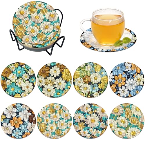 FZSECRIU 8 Stück diamond painting erwachsene，diamond painting untersetzer，bastelset erwachsene，untersetzer ，kreativ set für von FZSECRIU